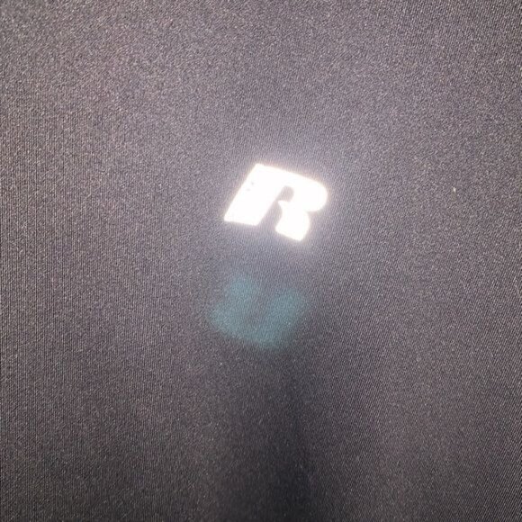 Russell Athletic Training Fit Mens Shirt Black L Reflective Accents Short Sleeve - Picture 5 of 9